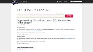 DCI Number - Wizards - Service