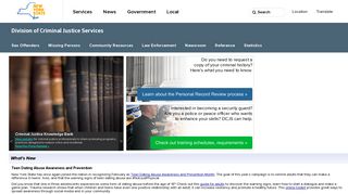 New York State Division of Criminal Justice Services Home Page - NY ...