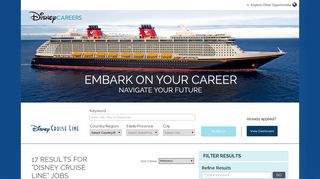 Disney Cruise Line jobs at DISNEY