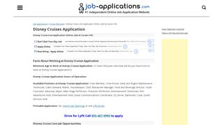 Disney Cruise Line Application, Jobs & Careers Online