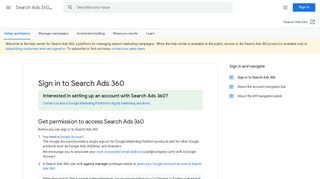 Sign in to Search Ads 360 - Search Ads 360 Help - Google Support