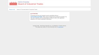 District of Columbia - Board of Industrial Trades - Pearson VUE