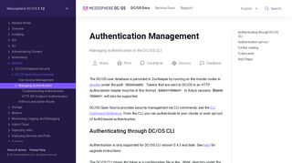 Authentication Management - Mesosphere DC/OS Documentation