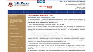 e-SLA - Delhi Police Licensing Unit