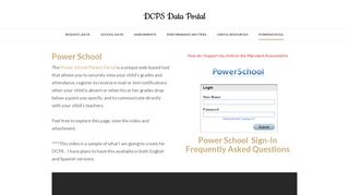 PowerSchool - DCPS Data Portal