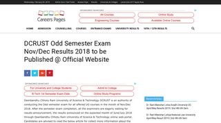 DCRUST Odd Semester Exam Nov/Dec Results 2018 to be Published ...