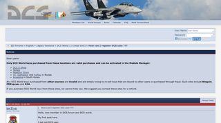 How can I register DCS user ??? - ED Forums