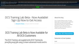 DCS Training Lab Beta - Now Available! Sign Up Now to Get Access