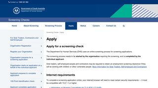 Screening Checks - Apply