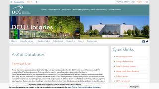 A to Z of Databases | DCU Library | DCU