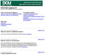 Login Help Page - DCU