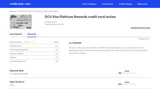 DCU Visa Platinum Rewards Credit Card Review - CreditCards.com