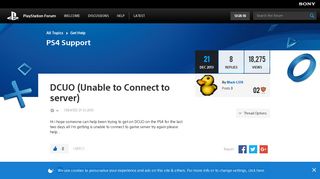 DCUO (Unable to Connect to server) - PlayStation Forum