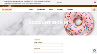 Account Sign In | Dunkin'® - Dunkin' Donuts