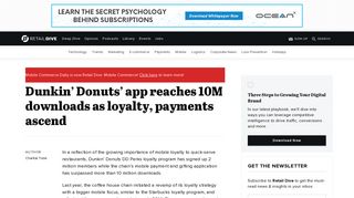 Dunkin' Donuts' app reaches 10M downloads as loyalty, payments ...