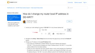 How do I change my router local IP address in DD-WRT ...