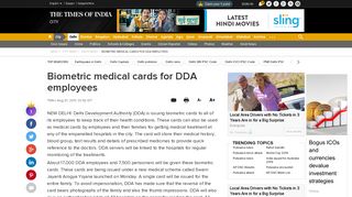 Biometric medical cards for DDA employees | Delhi News - Times of ...