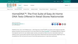 HomeDNA™: The First Suite of Easy At-Home DNA Tests Offered in ...