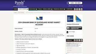 DDH Graham Bank of Queensland Money Market ... - Funds Focus