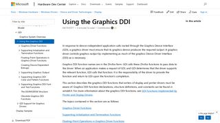 Using the Graphics DDI - Windows drivers | Microsoft Docs