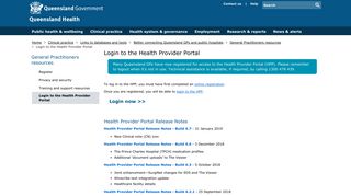 Login to the Health Provider Portal | Queensland Health