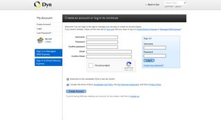 Create an account or log in to continue - Dyn Account