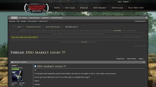 DDo Market login ??? - Dungeons and Dragons Online
