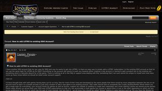 How to add LOTRO to existing DDO Account?