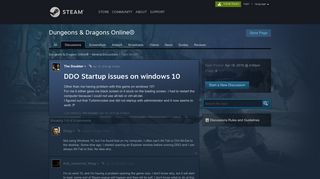 DDO Startup issues on windows 10 :: Dungeons & Dragons Online ...