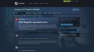 DDO Register username error :: Dungeons & Dragons Online ...
