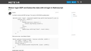 Meteor login DDP and Subscribe data with id login in Nativescript ...