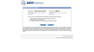 DDS Internet Services - Limited Services Login