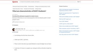 What are characteristics of DDIT Students? - Quora