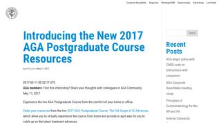 Introducing the New 2017 AGA Postgraduate Course Resources ...