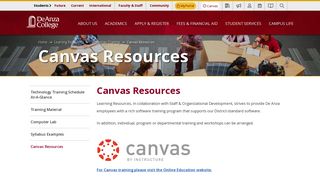 Canvas Resources - De Anza