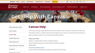 Get Help With Canvas - De Anza