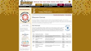 De Anza College :: Online Education :: Canvas Information