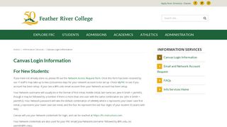 Canvas Login Information | Information Services - Feather River College