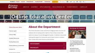 Online Education Home - De Anza