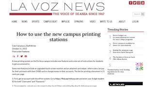 How to use the new campus printing stations - La Voz De Anza