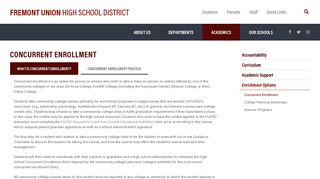 Fremont Union High School District: Concurrent Enrollment