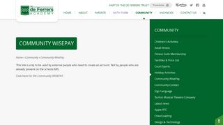 The de Ferrers Academy - Community WisePay