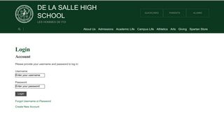 Login - De La Salle High School
