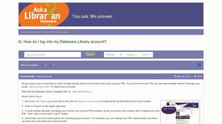 How do I log into my Delaware Library account? - Ask a Librarian ...