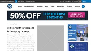 de Poel health care respond to the agency rate cap - Recruitment ...