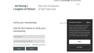 Verify your membership - de Young | Legion of Honor