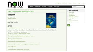 now publishers - Data Envelopment Analysis Journal