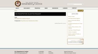 DEA Registration Validation Request | DOJ | Department of Justice