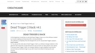 Dead Trigger 2 Hack v4.1 | Cheat4Game