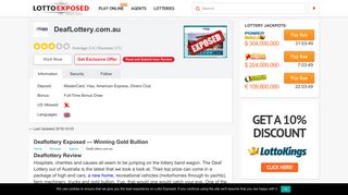 Is DeafLottery a Scam or Legit? Read 17 Reviews! - Lotto Exposed